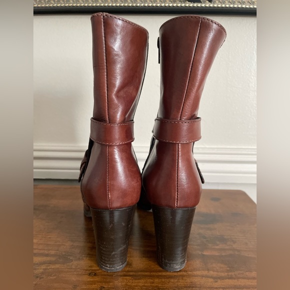 Sesto Meucci Womens Leather Strappy Almond Toe Mid-Calf Boots Brown Size 7 1/2 - Picture 2 of 9